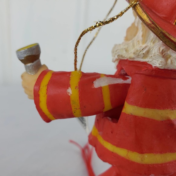 Vintage Fireman Santa Claus Hatchet Flashlight Christmas Ornament Puppet - Picture 7 of 10